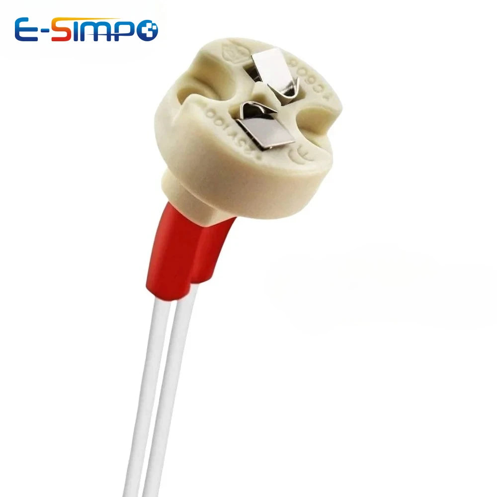 5/10/20/50Pcs MR16 Base Ceramic Socket Base with Silicone Cable for LED and Halogen Lamp MR11 G4 G5.3 GY6.35 Accessory 15cm