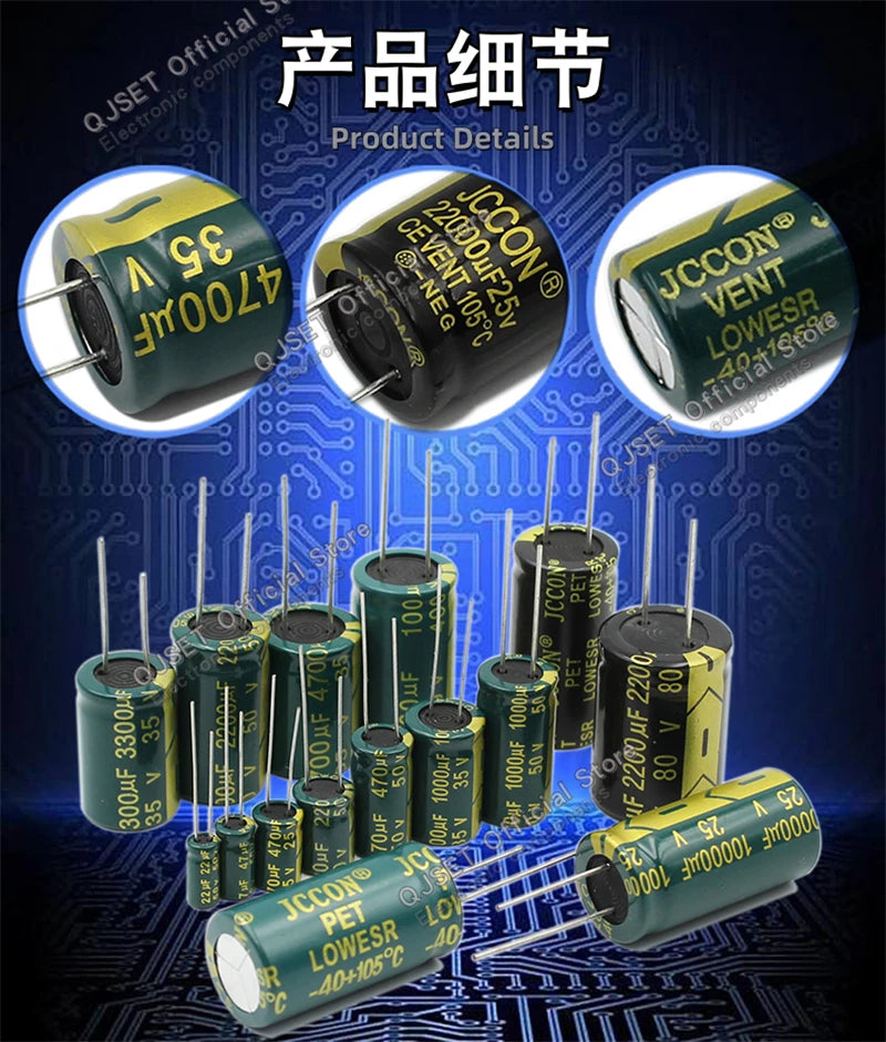 100V 1 10 47 100 220 330 470 680 1000 UF 2200uF High-Frequency Low-Impedance Audio Amplifier Power Supply Electrolytic Capacitor
