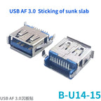 5PCS  USB Connector 3.0 A-type Female Socket AF Type 90 Degree Side Plug 180 Degree USB 3.0 B-port Printer Data