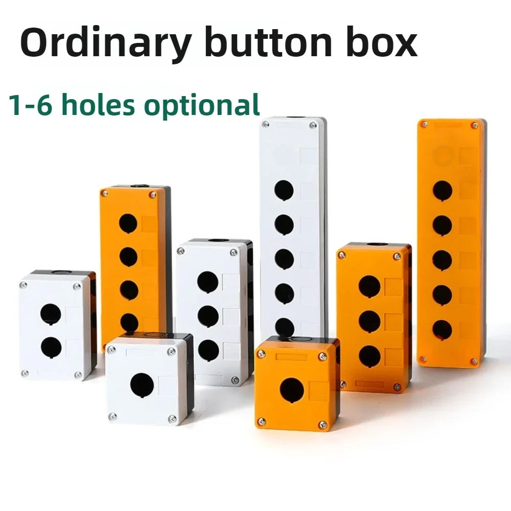 1/2/3/4/5 Hole Button Switch Control Box Button Emergency Stop Dustproof Waterproof IP65 Button Thickened Yellow Gray