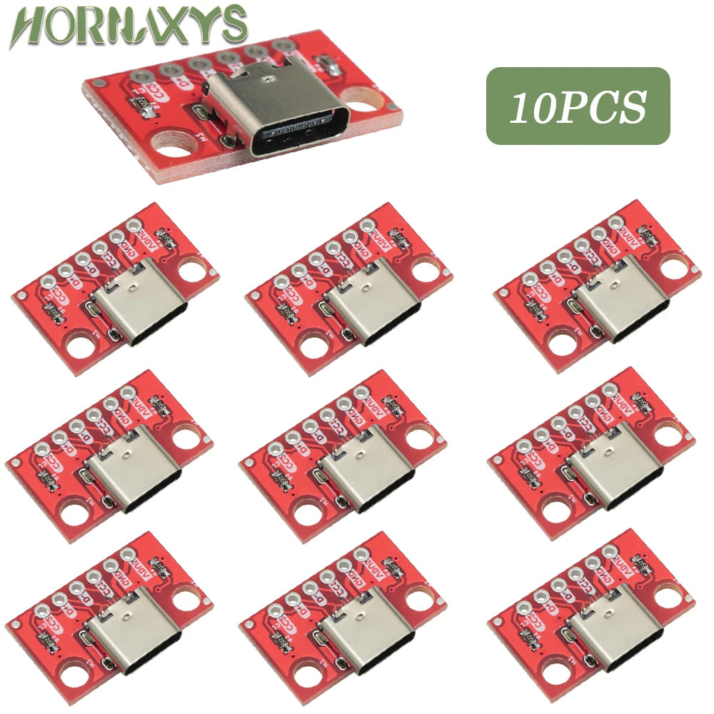 10pcs TYPE-C Test Board USB3.1 16P To 2.54 High Current Power Adapter Board NEW
