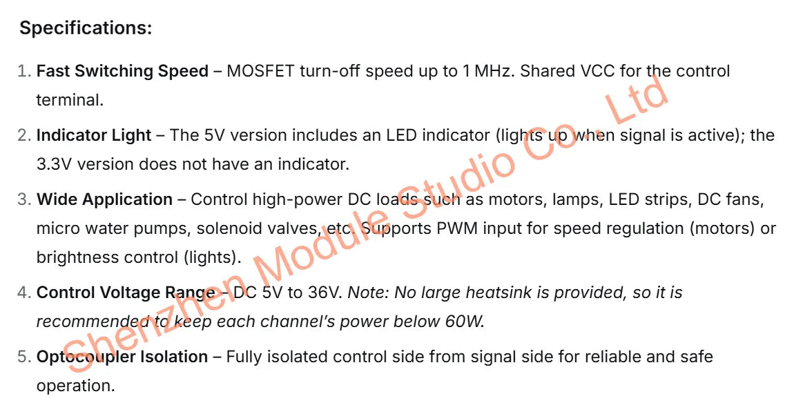 High-Speed 4-Channel N-Channel MOSFET Module Optocoupler Isolated Signal Amplification Control Board for PLC  Microcontrollers