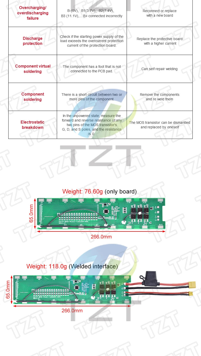 1/3PCS BMS 16S 60V 25A Lmo Ternary Li-ion Lithium 18650 Battery Charge Protection Board With Balance With Temperature Control