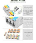 5Pcs DF-2604D Mini Docking Quick Wire Connector Male Female Universal Compact Push-in Butt Conductor Terminal Block 32A 250V