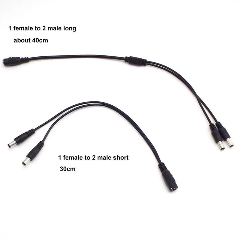 1 Female to 2 3 4 5 6 8 Way Male DC Connector Power Supply Splitter Plug Adapter Cable Cord 5.5x2.1mm for Led Strip Light CCTV P