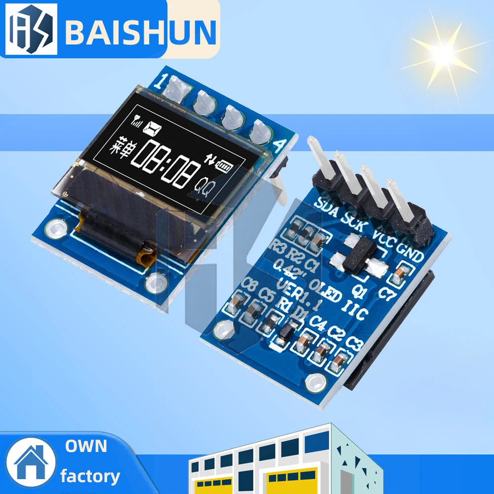 0.42" 0.42 Inch White OLED Display LCD Module 72X40 Serial Screen White Color I2C IIC/SPI Interface SSD1315 72*40 For Arduino