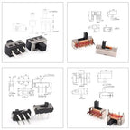 Slide Switch Assorted Kit Mini Micro PCB Panel Slide Switch 2Pin 3Pin 4Pin ON/Off ON/Off/ON Switch Arduino Breadboard