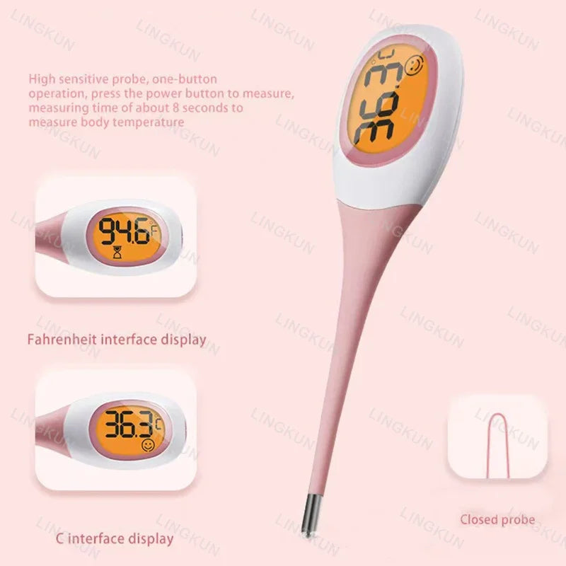 Professional Animal Digital Thermometer with Soft Probe Blue Digital Pet Dog Cat Veterinary Thermometer Waterproof Equipment