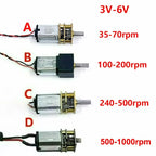 Mini N20 Gear Motor DC 3V5V 6V 35/70/100/200/240/500rpm Slow speed High torque Full Metal Gearbox Gearwheel DC Motors