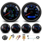 6 Gauge Set 85mm GPS Speedometer Tachometer 52mm Water Temp Fuel Voltmeter Oil Pressure Meter With 1/8 NPT Sensor For Boat Car