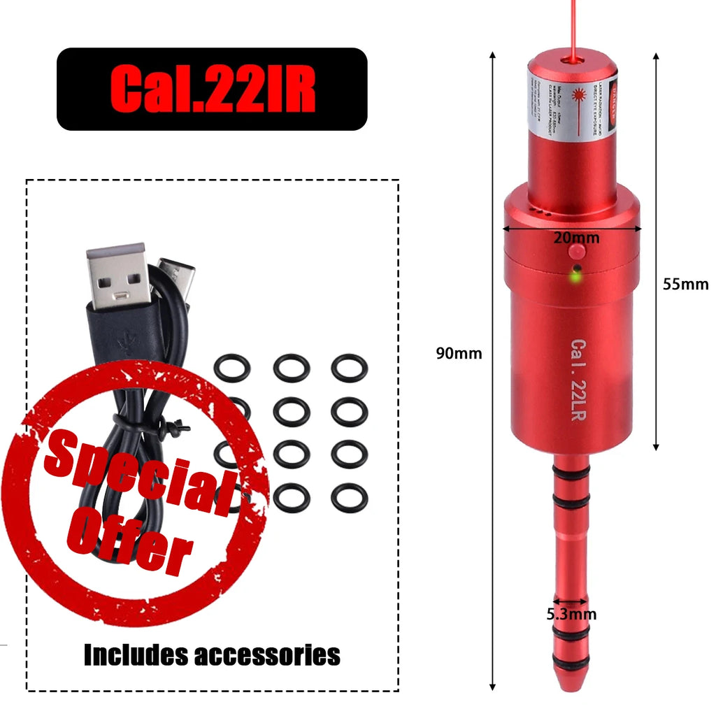 9mm 38SPL 22LR 12GA CAL177 7mm 6.5mm Training Bullet Bore Sight Voice Controlled Laser Dual-purpose for Training and Calibration