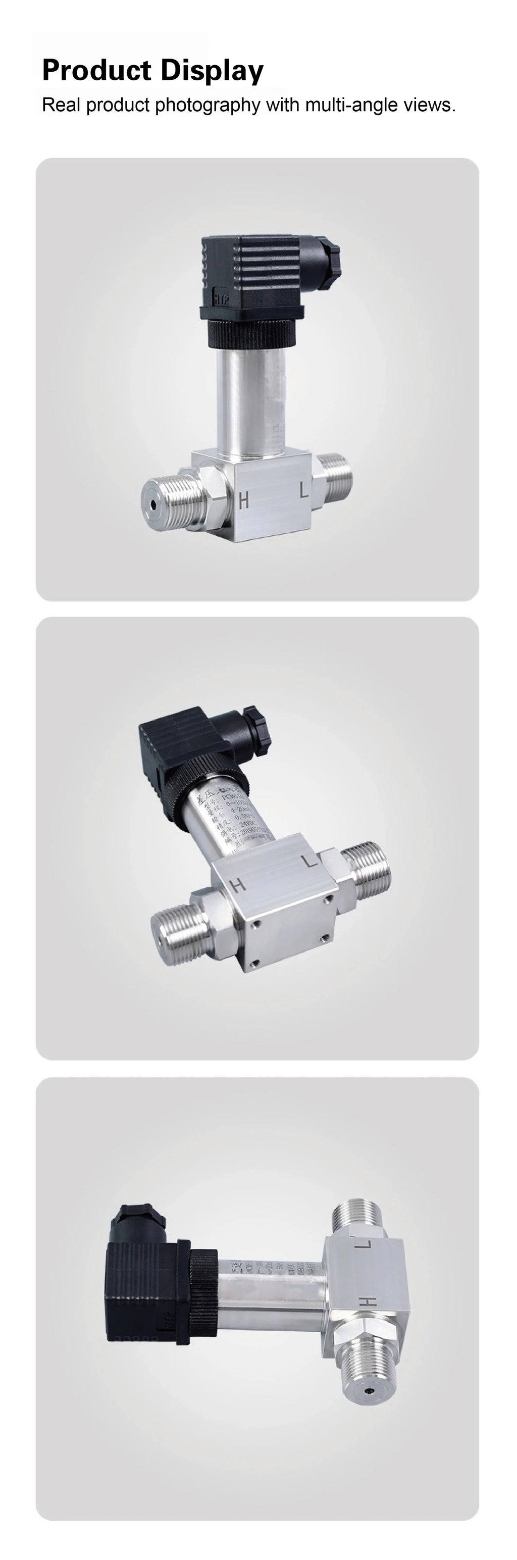 HTP‑610 Compact Differential Pressure Transmitter Diffused Silicon Sensor RS485/Analog Output ‑10kPa‑100MPa G1/4 G1/2
