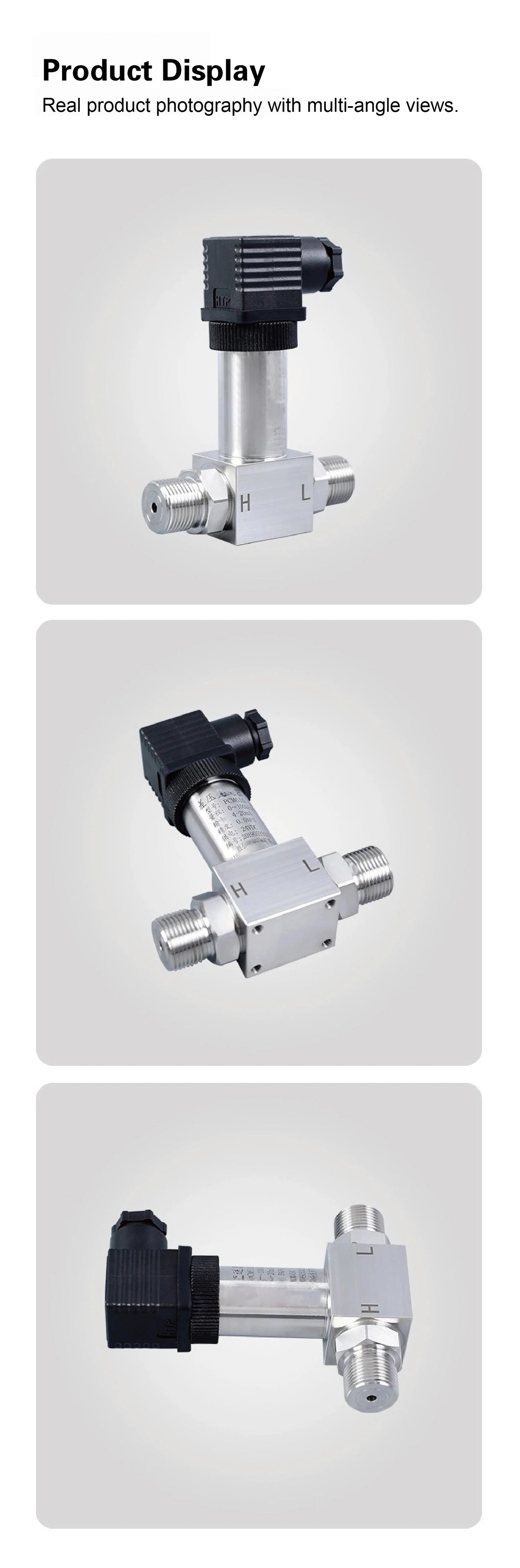 HTP‑610 Compact Differential Pressure Transmitter Diffused Silicon Sensor RS485/Analog Output ‑10kPa‑100MPa G1/4 G1/2