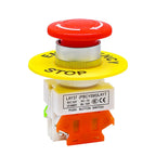LAY7-11ZS Mushroom Head Emergency Stop Self-locking Button Switch Control Aperture Emergency Stop BButton LAY37