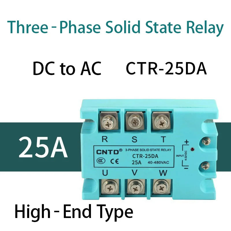 CNTD 3‑Phase Solid State Relay CTRE‑DA Series DC Control AC 10‑120A Industrial SSR Module 4‑32VDC Input 40‑480VAC Output