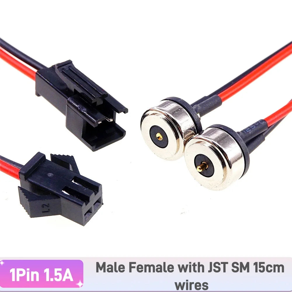 Magnetic Circular PogoPin Connector 2A Male Female Metal Spring Loaded 1/2/3/4/5/6 Pin DC Power Charger Wire JST SM Gold Plated