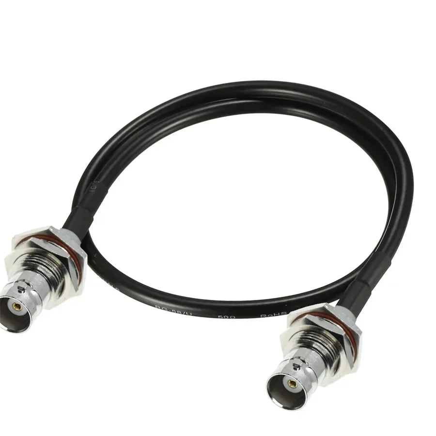 RG58 Cable BNC To BNC Male Female Q9 Plug Jack L TYPE Connector Copper Extension RF Brass Coaxial Wire Coax Jumper Pigtail Cable