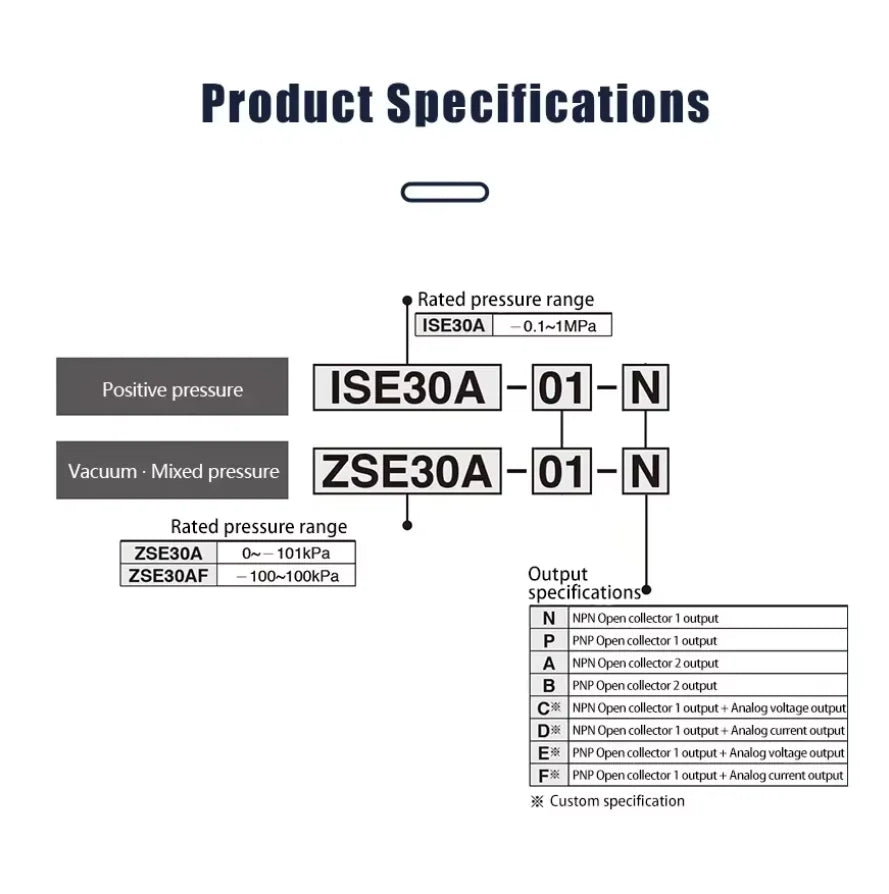 Vacuum Digital Display Pressure Switch High Precision Pressure Gauge Positive and Negative Pressure ISE30A ZSE30A Pneumatic