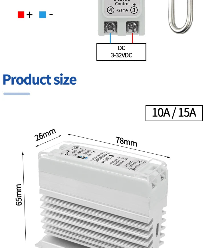 LCTC Solid State Relay DIN Installation DC-AC AC-AC DC-DC Single-Phase Relay With Radiator 10a15a25a40a SSR