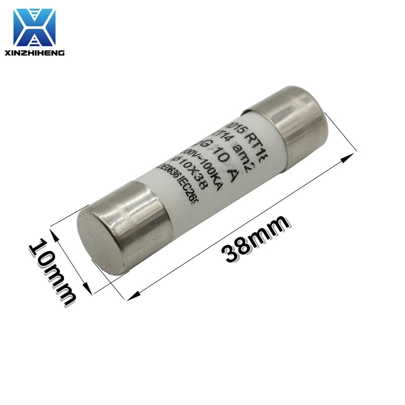 5-20pcs RO15 10*38mm Ceramic Fuse 10x38mm 500V 500MA 0.5A 1A 2A 3A 4A 5A 6A 8A 10A 16A 20A 25A 32A For RT14 RT18 Fuse Holder