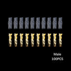 200PCS 50 Set 3.9mm Male Female Motorcycle Bullet Connector Socket Classic TerminalS For Cable Wire of 1.0 mm to 2.5 mm