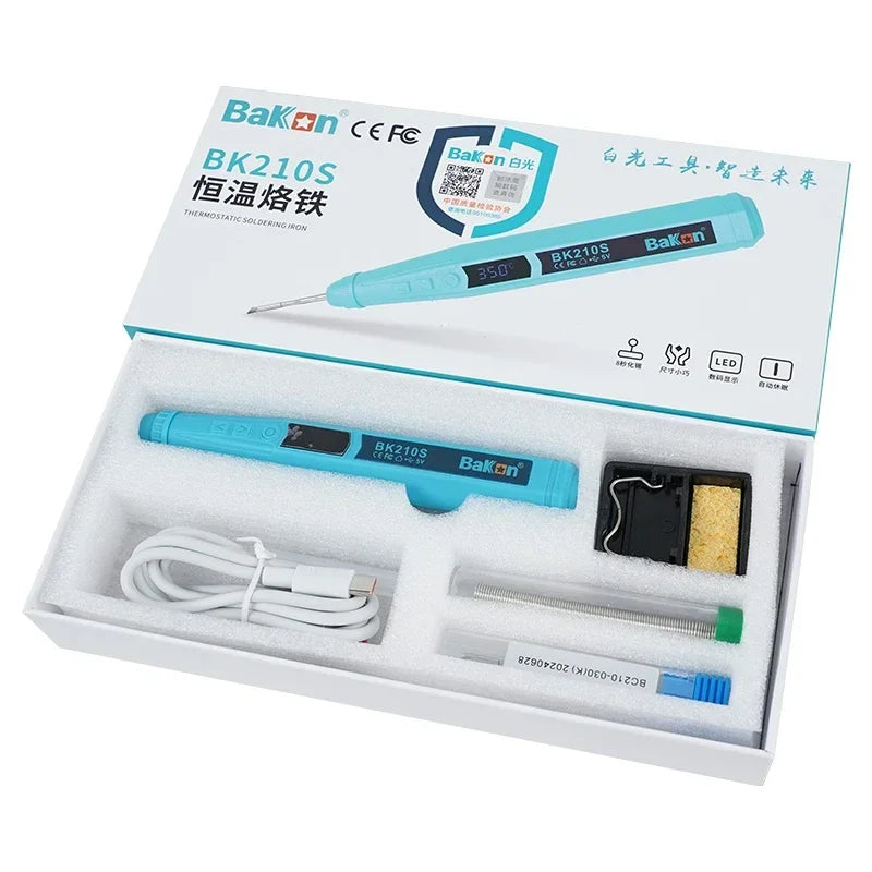 Bakon BK210S Electric Iron Solder USB Charging Portable Adjustable Temperature Auto Sleep Repair Tools Usb Паяльник C210s