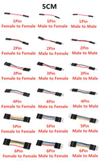 10PCS 2.54MM Pitch Wire Dupont Line Female to Female 1P2 3 4 5 6 Pin Dupont Cable Connector JUMPER Cable Wire for PCB 3D Printer