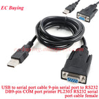USB to RS232 COM Serial Port RS-232 9 Pin DB9 Data Cable 340 Convertor PDA FT232 PL2303 With Female Adapter WIN10 Windows 8 XP