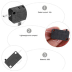 10Pcs Normally Close Micro 16a Limit Switch Replacement Snap Spdt Microwave Oven Washer Rice Cooker Door Button