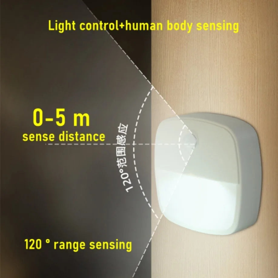 ZQQBYY LED Night Light Motion Sensor Wireless Lights AAA Battery Powered Bedroom Wall Staircase Closet Aisle Body Induction Lamp