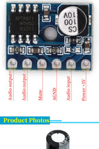 5128 Amplifier Board 5W Class D Digital Amplifier Board Mono Audio Module Low Distortion VS88715V DC2.5-5.5V LTK5128 Class AB