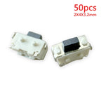 50PCS 2X4 Mini With Pillar Side Press Type Tact Switch 2*4*3.0/3.2/3.3/3.4/3.5/3.8/4.0mm DC12V 50mA Tablet MP3 Accessories