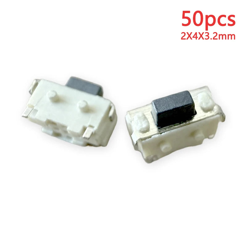 50PCS 2X4 Mini With Pillar Side Press Type Tact Switch 2*4*3.0/3.2/3.3/3.4/3.5/3.8/4.0mm DC12V 50mA Tablet MP3 Accessories
