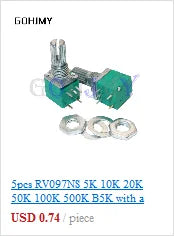 LA42DWQ-22 1K 2K 5K 10K 20K 50K 100K 200K 22mm Diameter Pots Rotary Potentiometer Converter Governor Inverter Resistance Switch