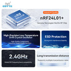 4PCS nRF24L01 nRF24L01P 2.4GHz PA LNA 20dBm Wireless Module SPI Antenna SMA-K Transceiver Receiver Tansmitter EBYTE E01 Series