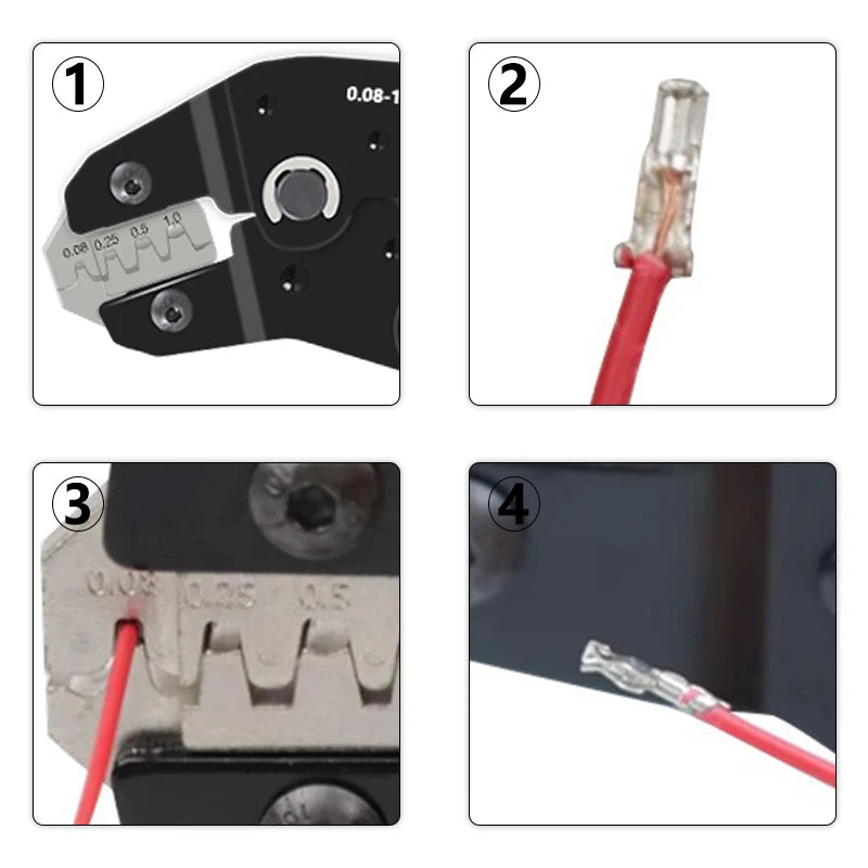 Ratcheting Crimping Plier for PH2.0/XH2.54/2.54/2.8/3.0/3.96/4.8/KF2510/JST Terminal Dupont Connectors Crimper Tool SN-2549