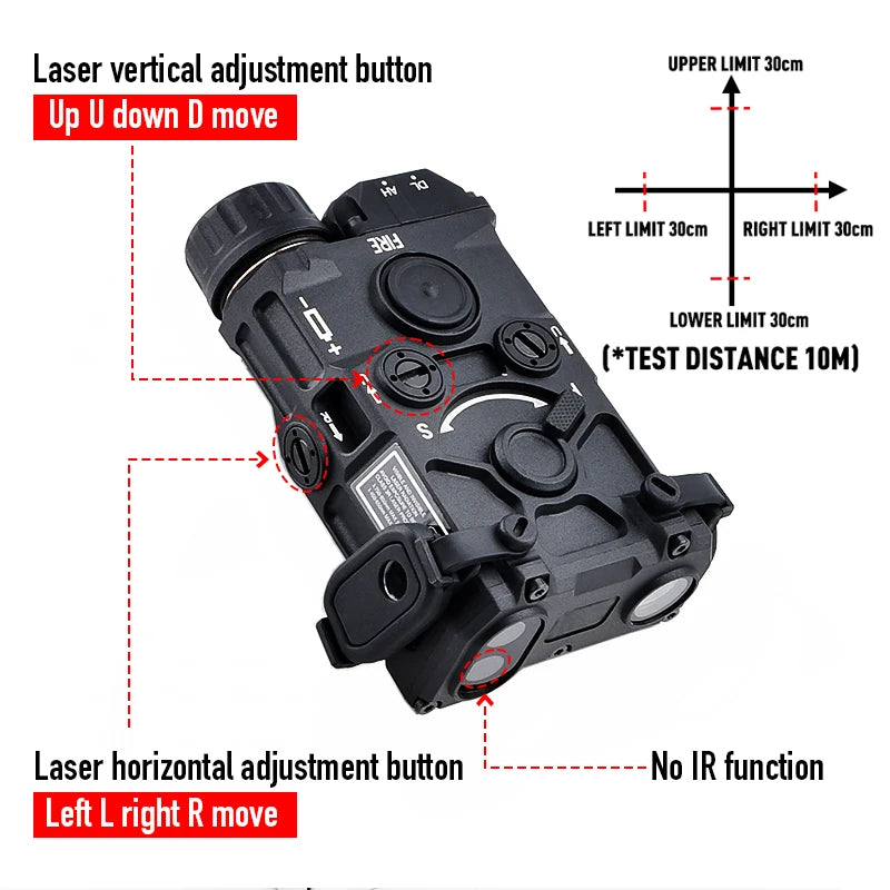 Tactical Nylon EOTEC OGL Red Dot Laser Indicator Blue Green IR PEQ-15 with OGL White Strobe Flashlight for Airsoft Gun Rifle