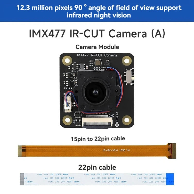 12.3MP IMX477 IR-CUT Camera Module for Nano CM3+ CM3+ Lite IMX477 Sensor-A25R