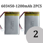 603450 3.7V 1200mAh Lithium Polymer LiPo Rechargeable Battery with jst PH 2.0mm 2pin plug For MP3 Laptop PC Camera GPS