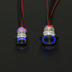 1 pc 22mm19mm16mm Waterproof Metal Push Button Switches With 4 Wires 165mm 1NO Red Green Blue 12-24V High Momentary latching
