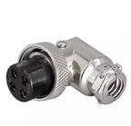 90 Degree Right Angle GX16 Aviation Connector, 2‑8 Pin L‑Shape Male Female Circular Plug Socket for Industrial Equipment