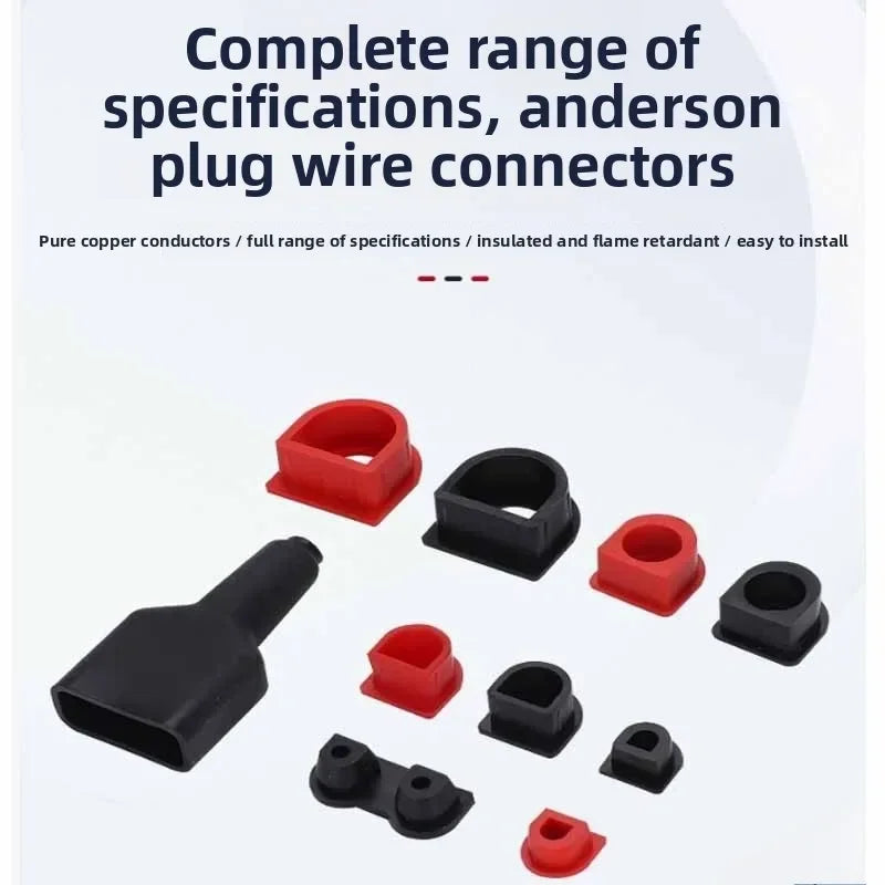 2/4Pair Waterproof FOR Anderson Plug Cable 50A/120A/175A/350A Gland Inserts RED & BLACK Plugs Anderson Plug Cable Kits