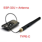 ESP32-WROOM-32U DevKitC WiFi Bluetooth IoT Development Board with 2.4G Antenna & Arduino+ Compatible for Wireless Programming
