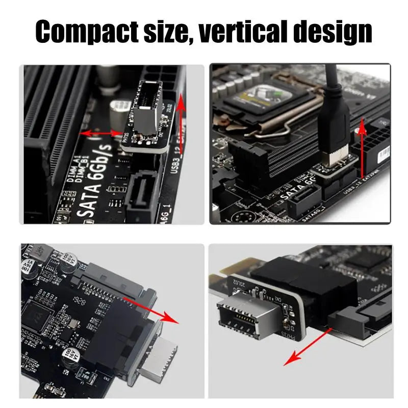 1/2/3PCS USB 3.0 19/20-Pin To Type E Adapter - USB 3.1 Type C Front Panel Header Converter For Motherboard