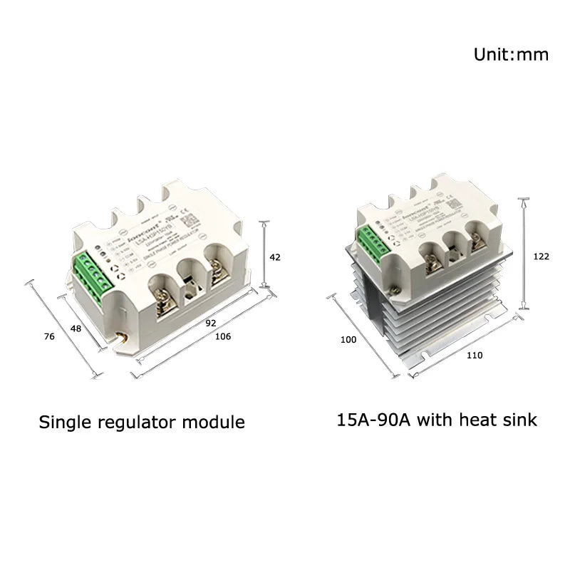 Single-Phase Fully Isolated AC Voltage Regulating Module SCR Power Regulator Solid State Relay Heater Temperature Adjustment