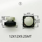 10 Sets Momentary Tactile Button 4PIN SMT/DIP 12X12mm H=9.8/9/16.8mm With Cap Tact Switch Push Button Switch Micro Key Button