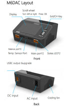 ToolkitRC M6DAC 350W X 2 USB-C 65W AC/DC Dual Smart Charger Discharger for 1-6S Lipo LiHV Lion NiMh Pb Battery with 15A Balance