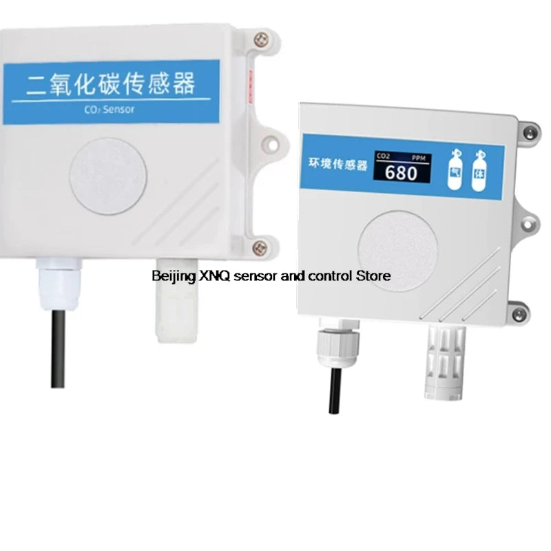 Wall-Mounted CO2 Sensor Carbon Dioxide Detector Air Quality Monitor RS485 Analog Output NDIR CO2 Transmitter OLED display LED