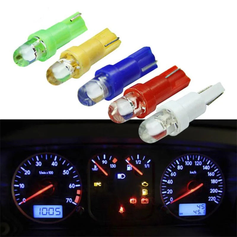 10pcs T5 B8.5d LED Car Interior Lights Instrument Panels Bulbs Low Power 5050 SMD Automobile Dashboard Switch Lamp 12V Luces