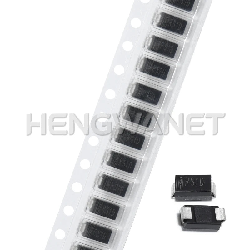 100PCS RS1D RS1G RS1J RS1M SMA DO-214AC 1A 200V 400V 600V 1000V FR104 FR107 SMD Fast Recovery Rectifiers Diode